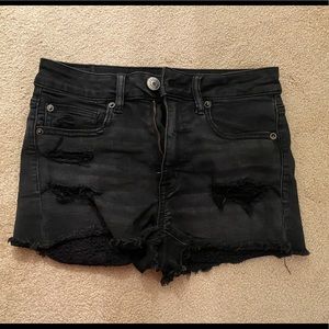 Black jean shorts